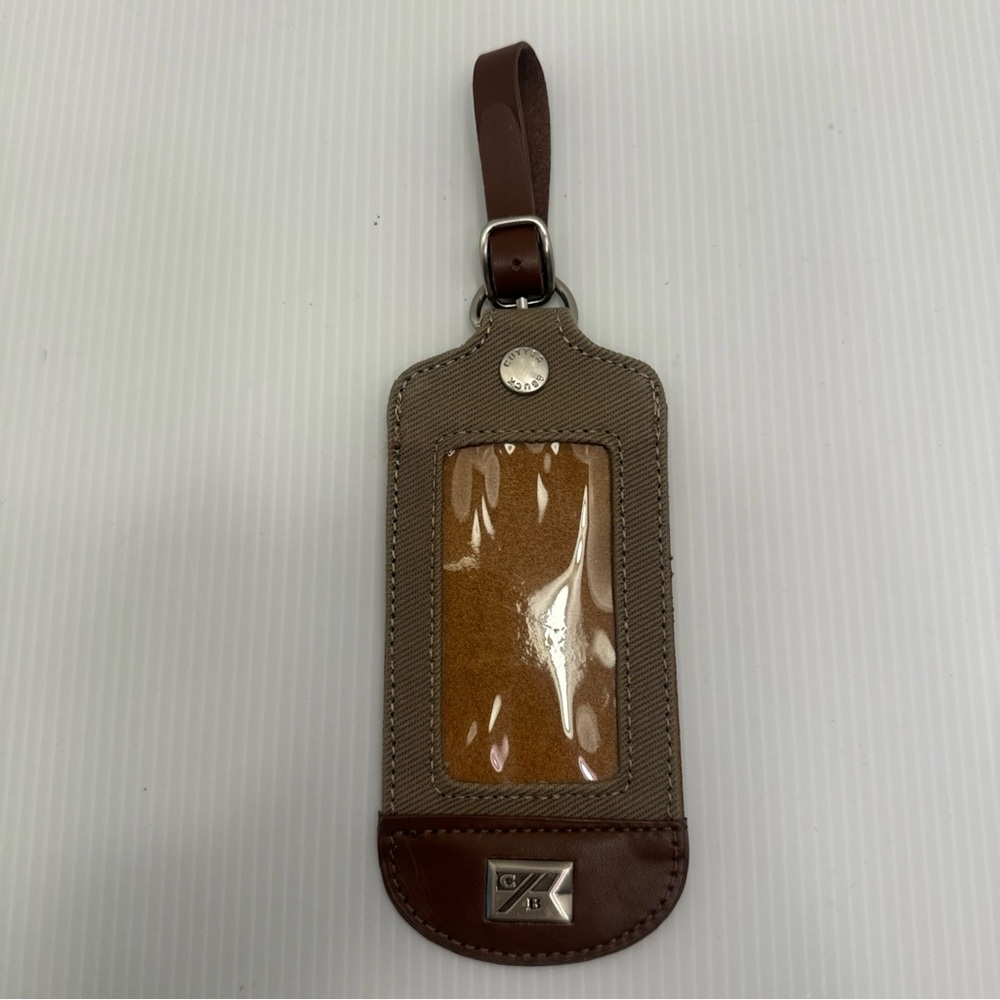 Cutter & Buck Tan and Brown Luggage Tag embosed SEC Go Eldorado.com
